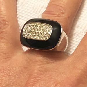 Gold Plated over sterling silver aventurine crystal ring 7.25